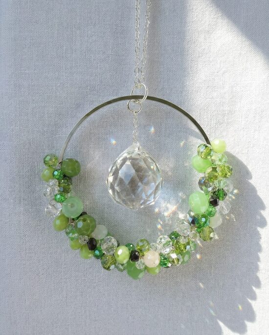 Handmade sun catcher for window – half circle